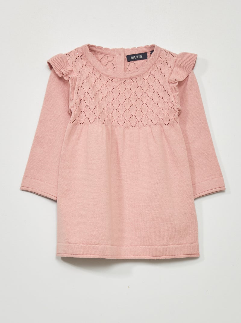 Robe pull avec volants aux épaules ROSE - Kiabi