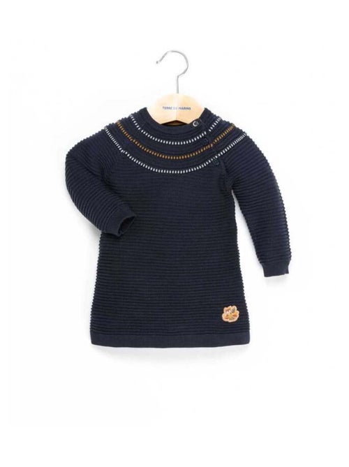 Robe pull bleu marine Bébé Fille - Kiabi