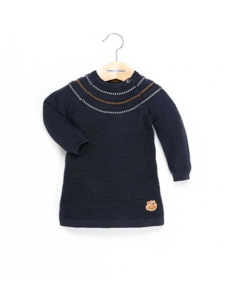 Robe pull bleu marine Bébé Fille Bleu - Kiabi