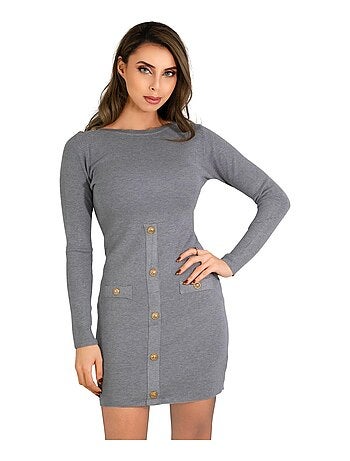 Robe Pull bouton doré Kebello - Kiabi