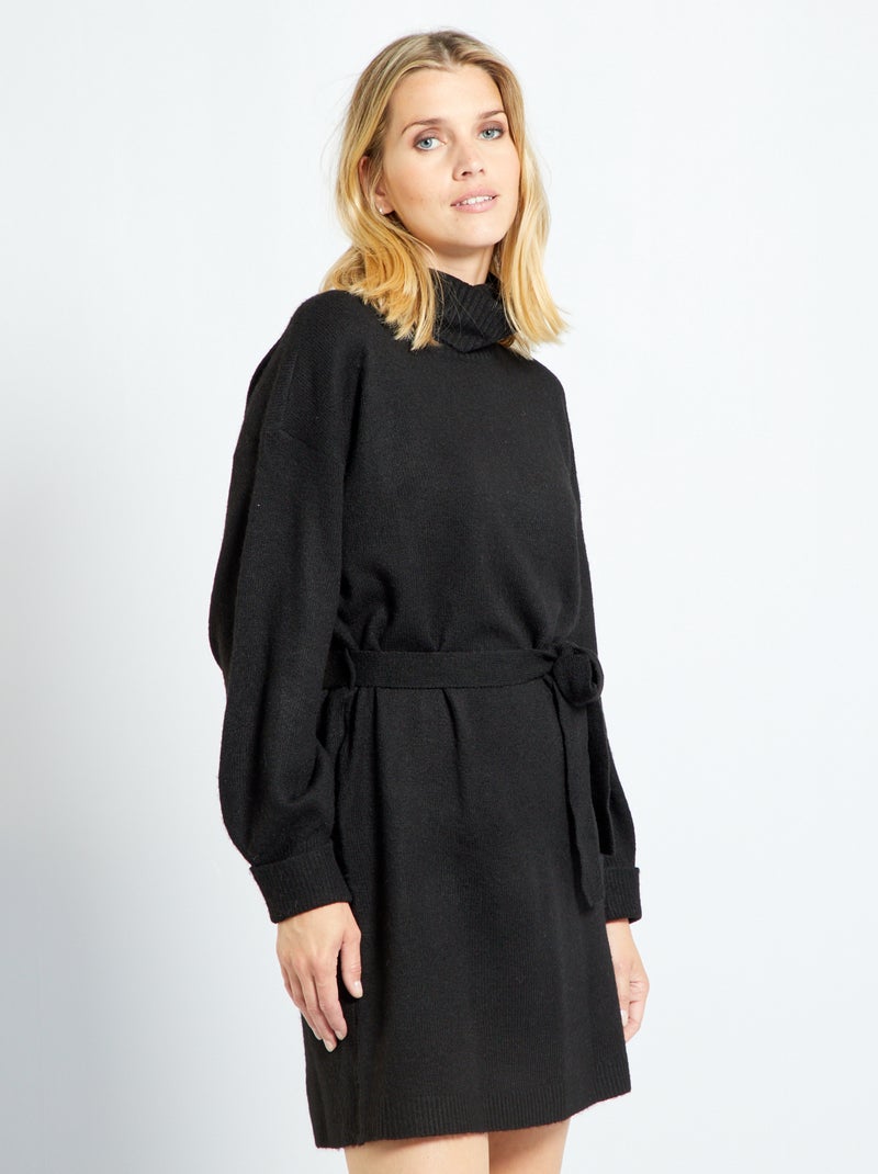 Robe pull ceinturée 'JDY' noir - Kiabi