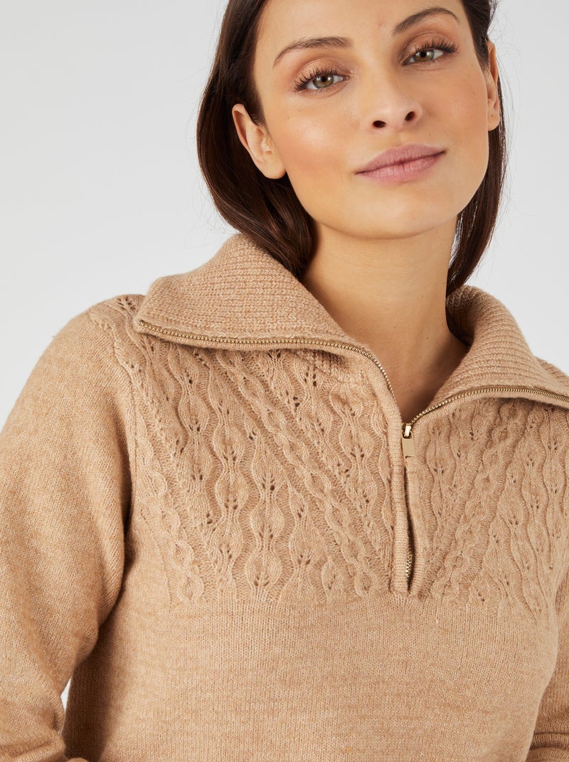 Robe-pull col camionneur Thermolactyl - Damart Beige chiné - Kiabi