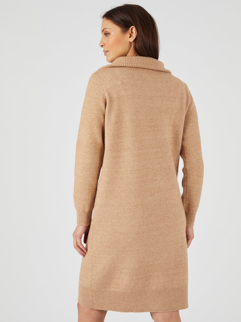 Robe-pull col camionneur Thermolactyl - Damart Beige chiné - Kiabi