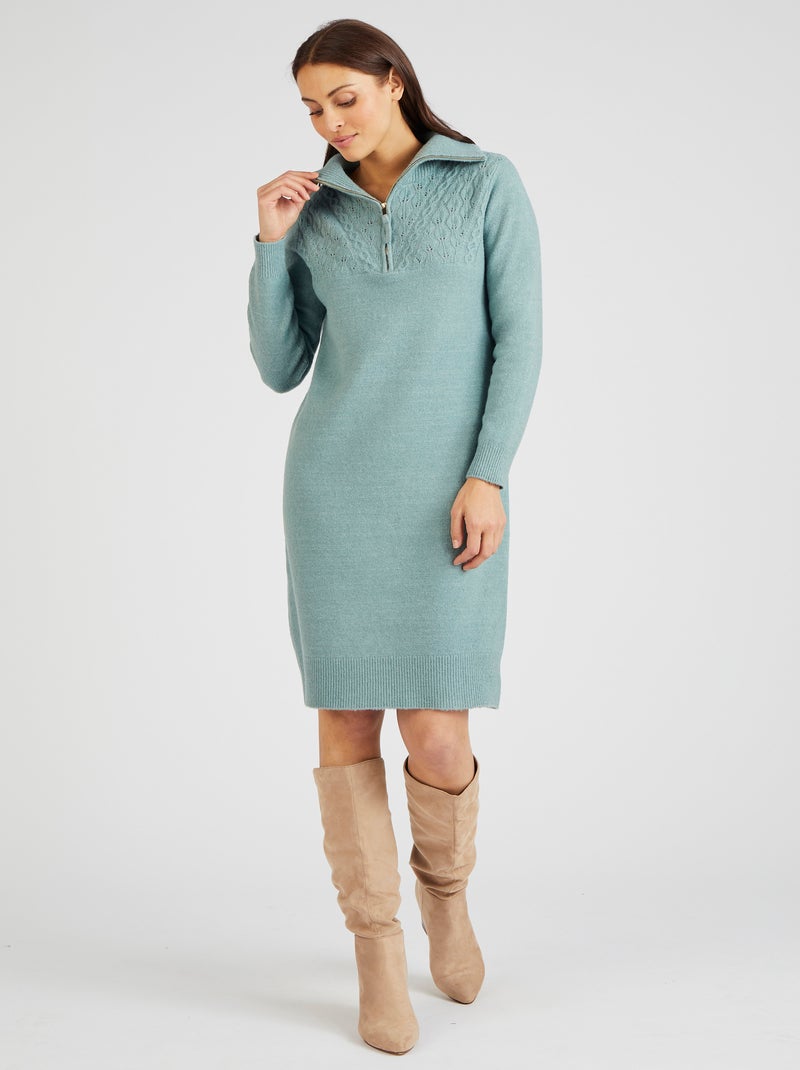 Robe-pull col camionneur Thermolactyl - Damart Vert - Kiabi