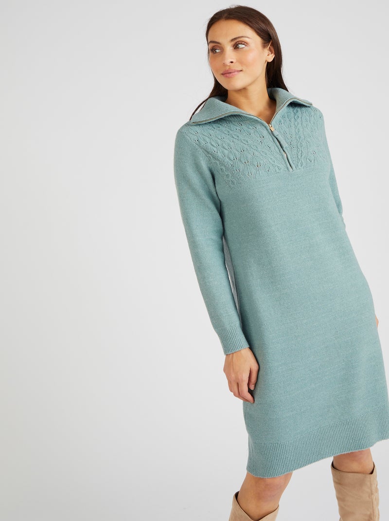 Robe-pull col camionneur Thermolactyl - Damart Vert - Kiabi