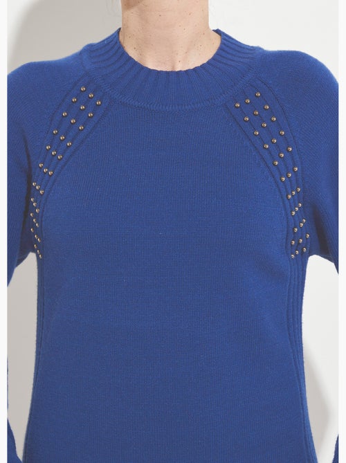 Robe-pull col montant détails côtelés perlés - Afibel - Kiabi