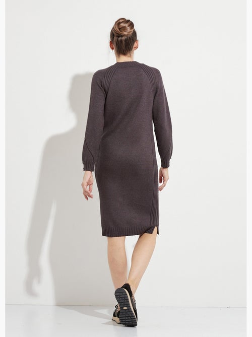 Robe-pull col montant détails côtelés perlés - Afibel - Kiabi