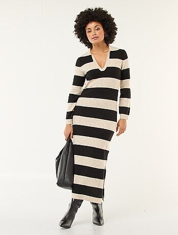 Robe pull col polo manches longues