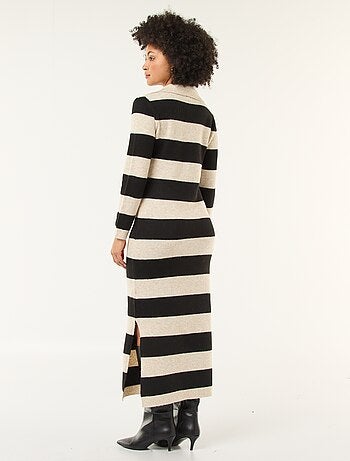 Robe pull col polo manches longues