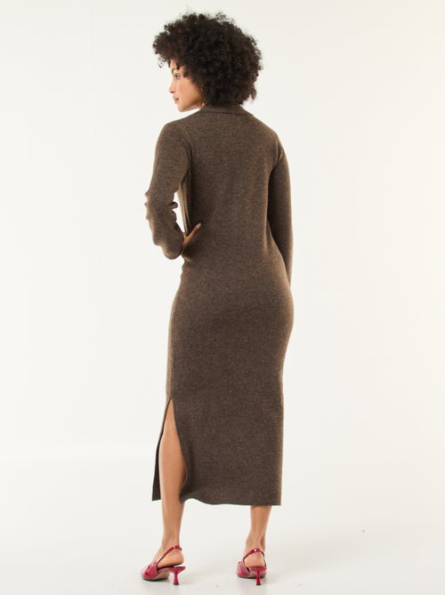 Robe pull col polo manches longues - Kiabi