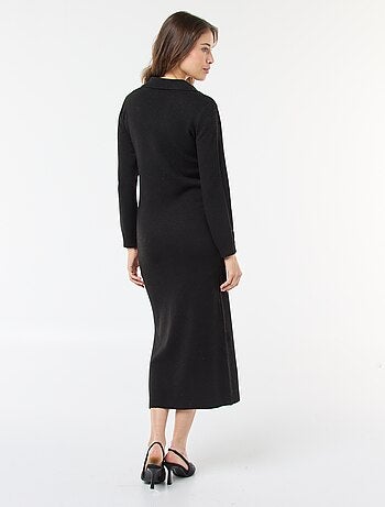 Robe pull col polo manches longues