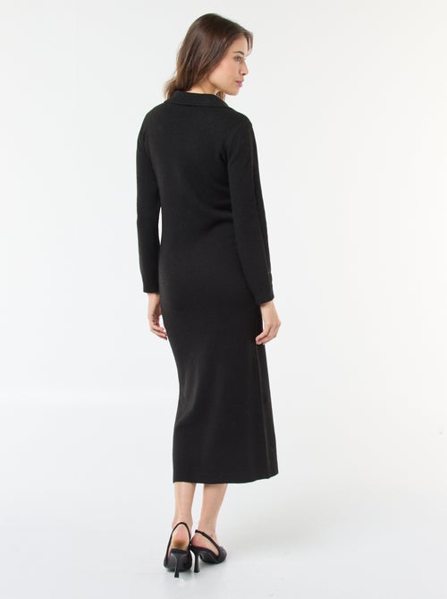 Robe pull col polo manches longues - Kiabi