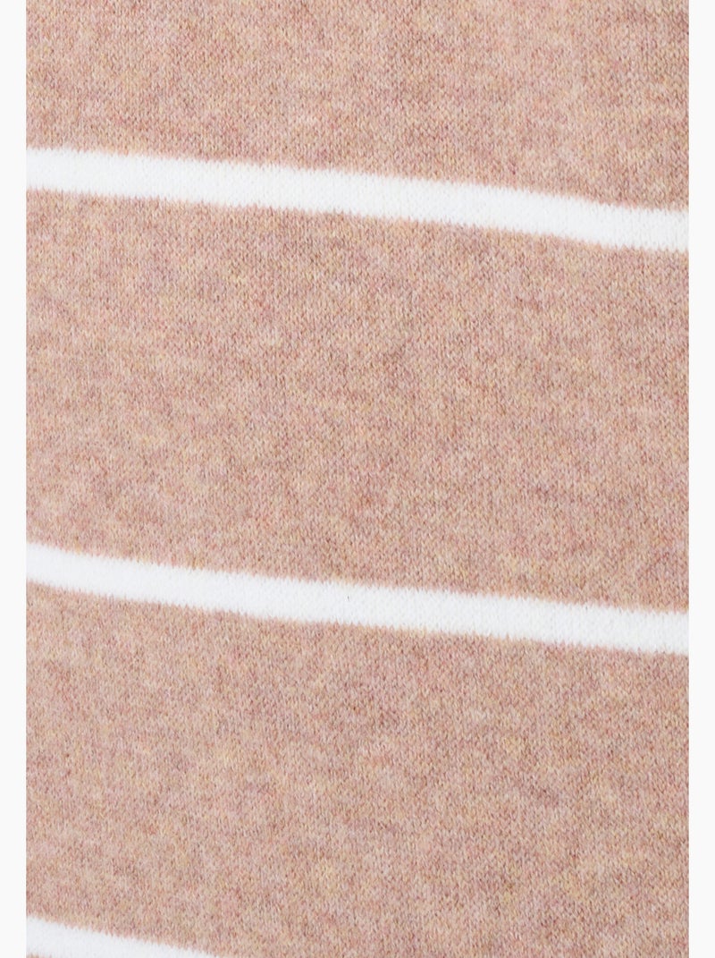 Robe-pull col polo rayée - Damart Marron - Kiabi