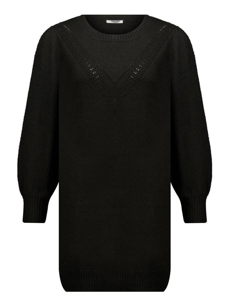 Robe pull col rond 'Deeluxe' Noir - Kiabi