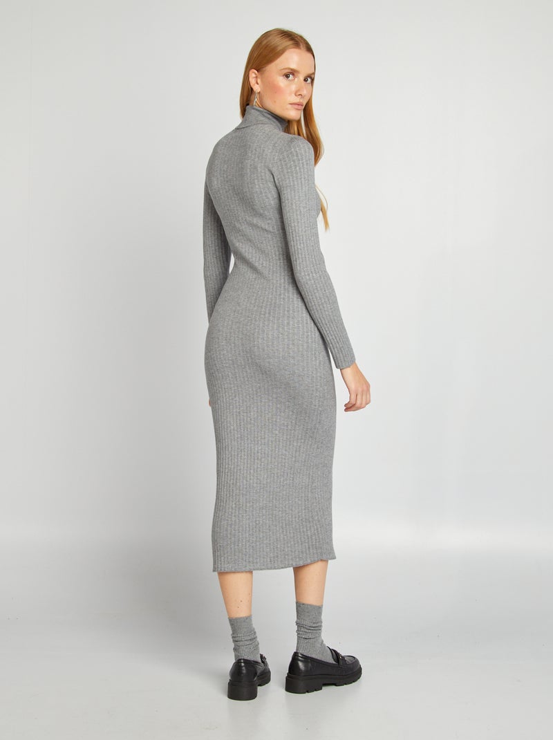 Robe pull col roulé Gris Kiabi
