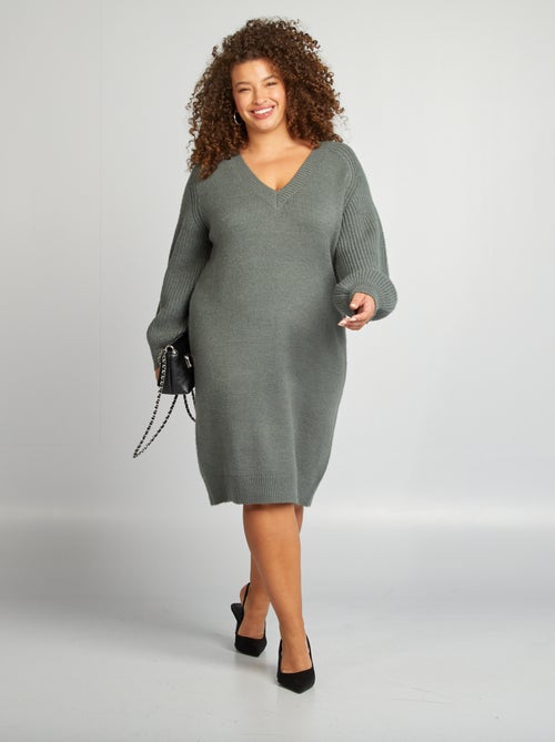 Robe pull col V 'Vero Moda Curve' - Kiabi