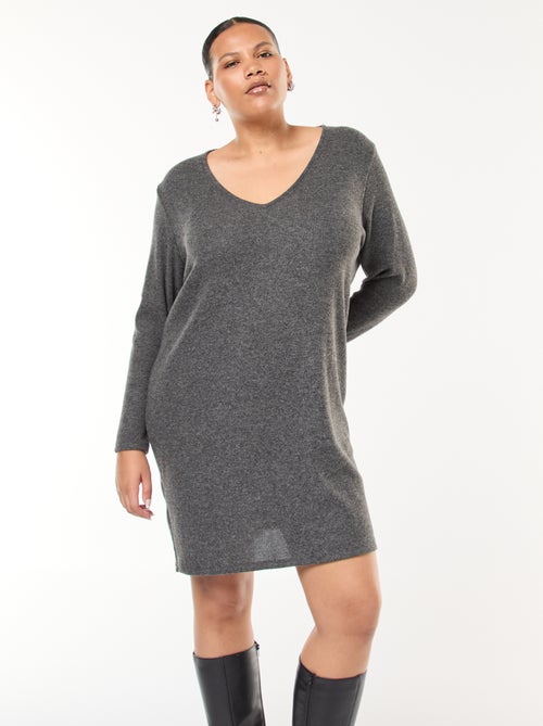 Robe pull coupe courte en maille lourde - Kiabi