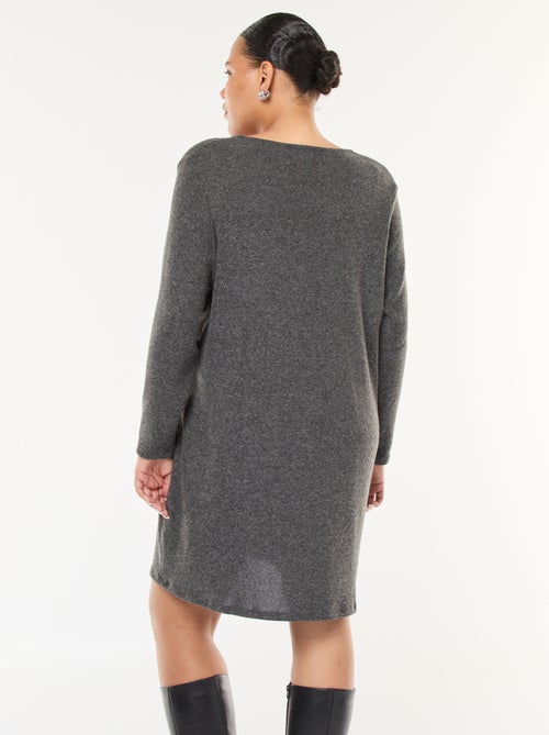 Robe pull coupe courte en maille lourde - Kiabi