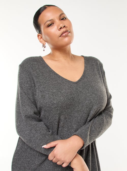 Robe pull coupe courte en maille lourde - Kiabi