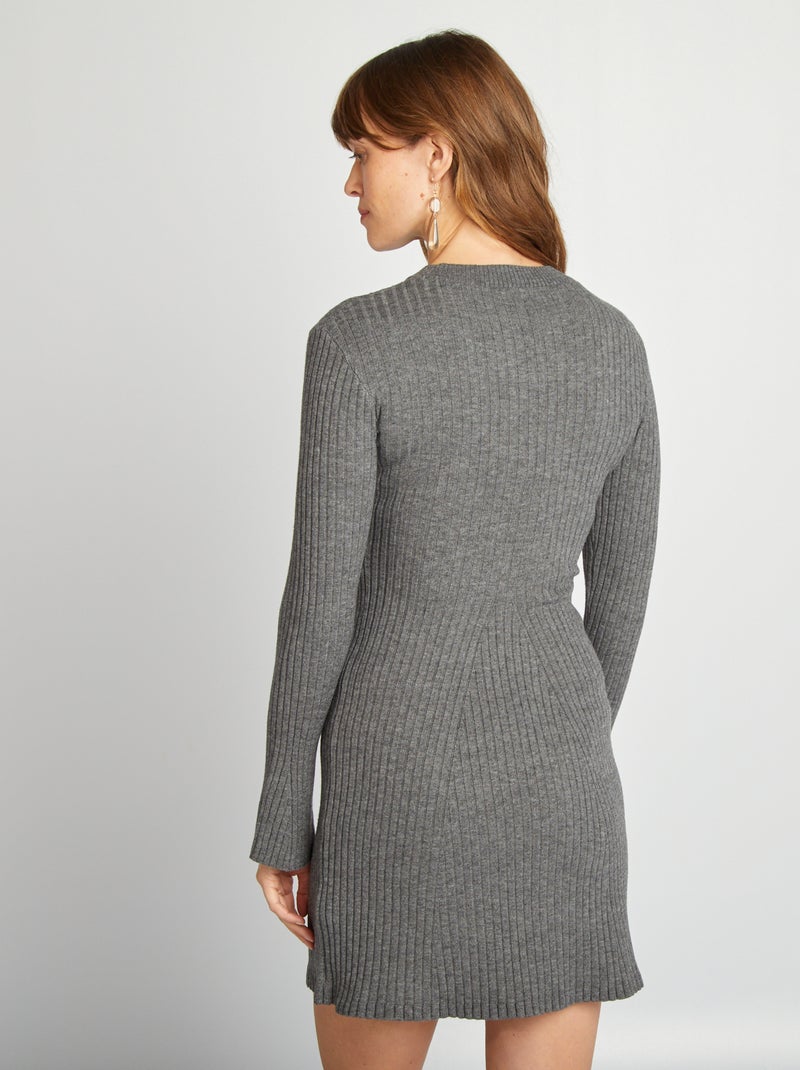 Robe pull courte ajustée Gris - Kiabi