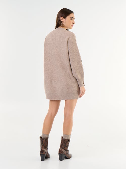 Robe pull courte avec manches boutonnées - Kiabi Robe pull courte avec manches boutonnées - Kiabi