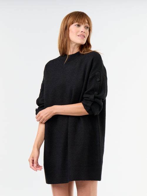 Robe pull courte avec manches boutonnées - Kiabi Robe pull courte avec manches boutonnées - Kiabi