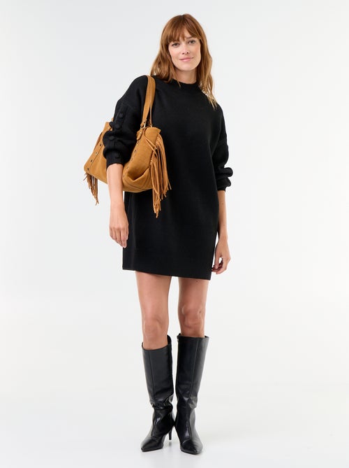 Robe pull courte avec manches boutonnées - Kiabi Robe pull courte avec manches boutonnées - Kiabi