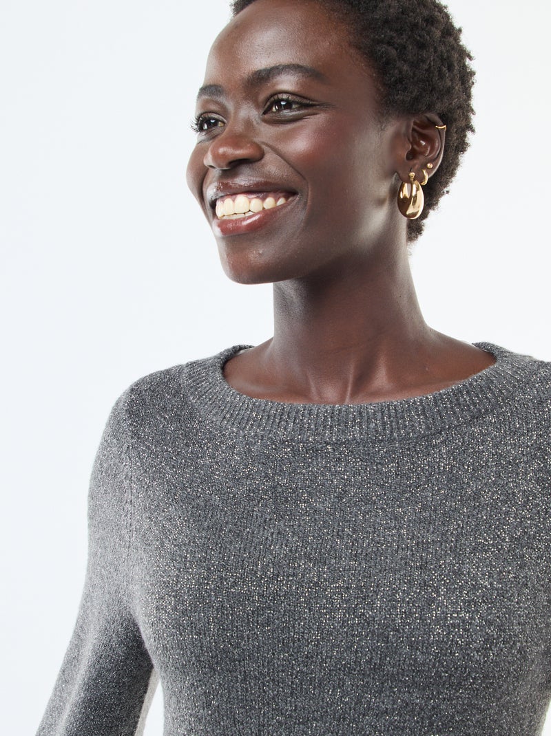 Robe pull courte brillante Gris - Kiabi