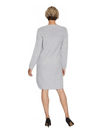 Robe pull courte col rond maille fantaisie