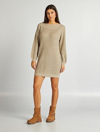 Robe pull courte en tricot