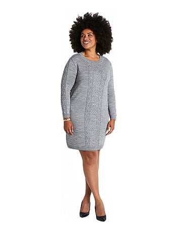 Robe pull courte maille fantaisie