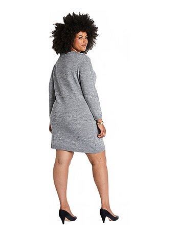Robe pull courte maille fantaisie