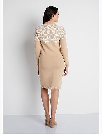 Robe pull courte maille jacquard - AFIBEL