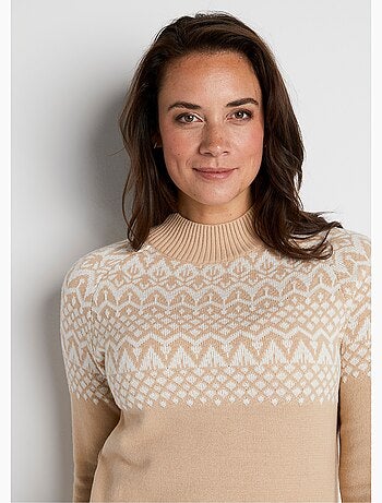 Robe pull courte maille jacquard - AFIBEL