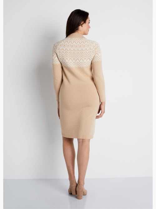 Robe pull courte maille jacquard - AFIBEL - Kiabi