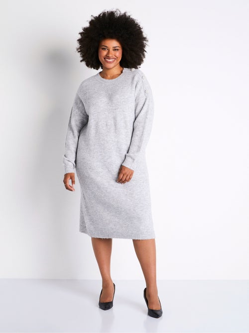 Robe pull courte maille jersey chinée - Kiabi