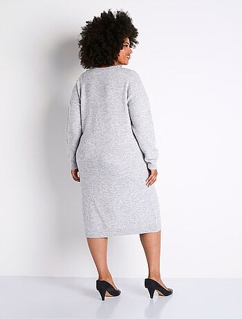 Robe pull courte maille jersey chinée