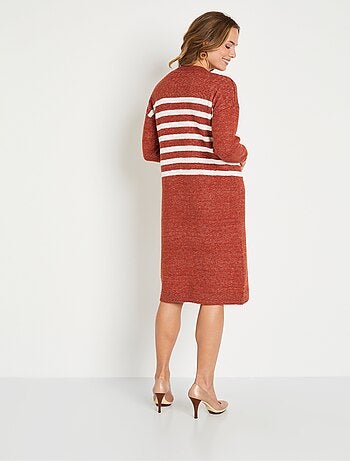 Robe pull courte maille jersey chinée