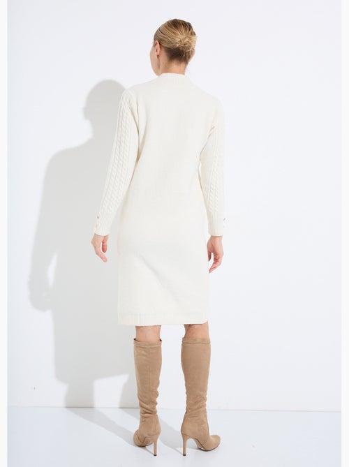 Robe-pull courte tricot uni col rond - Afibel - Kiabi