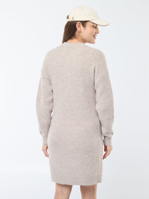 Robe pull d'allaitement à ouverture boutonnée - Kiabi