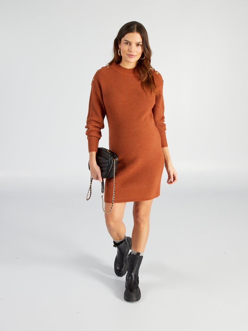 Robe pull d'allaitement Marron - Kiabi