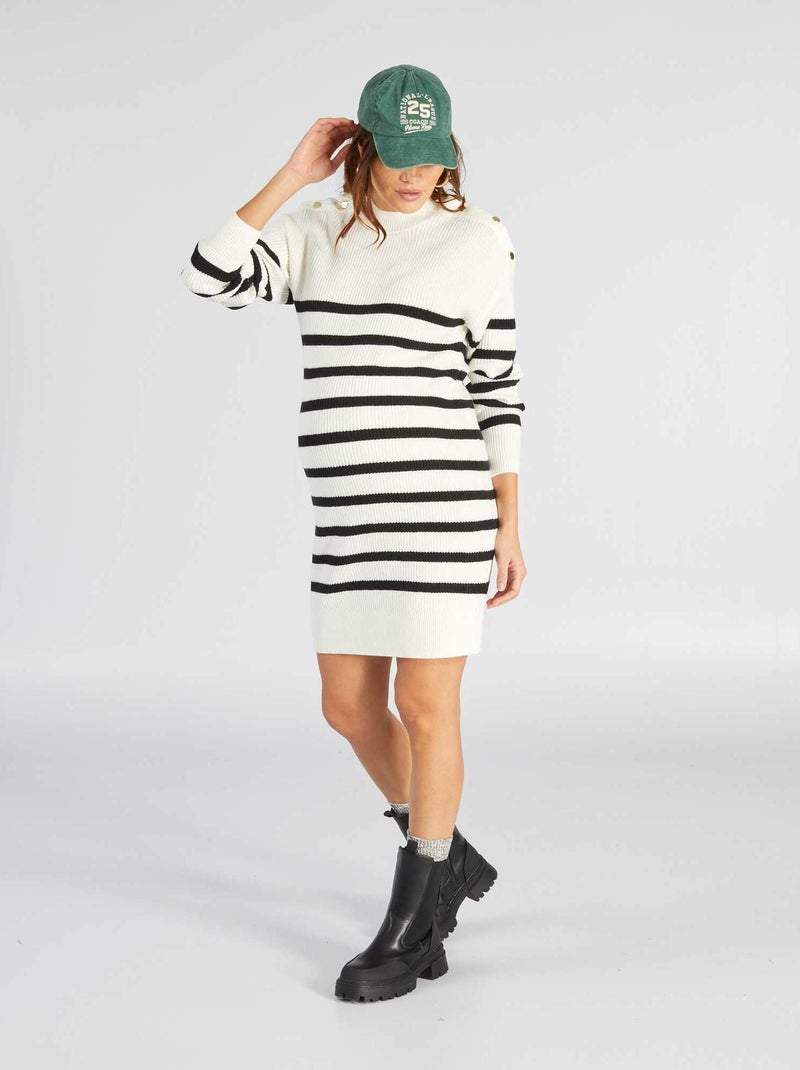 Robe pull d'allaitement Rayé blanc - Kiabi