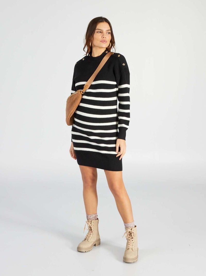 Robe pull d'allaitement Rayé noir - Kiabi