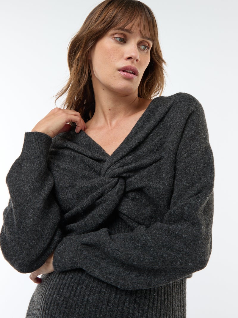 Robe pull de maternité 2-en-1 Gris - Kiabi