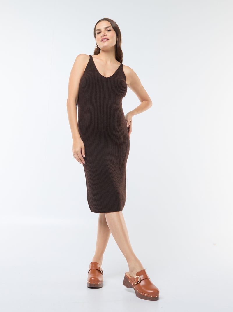 Robe pull de maternité 2-en-1 Marron - Kiabi