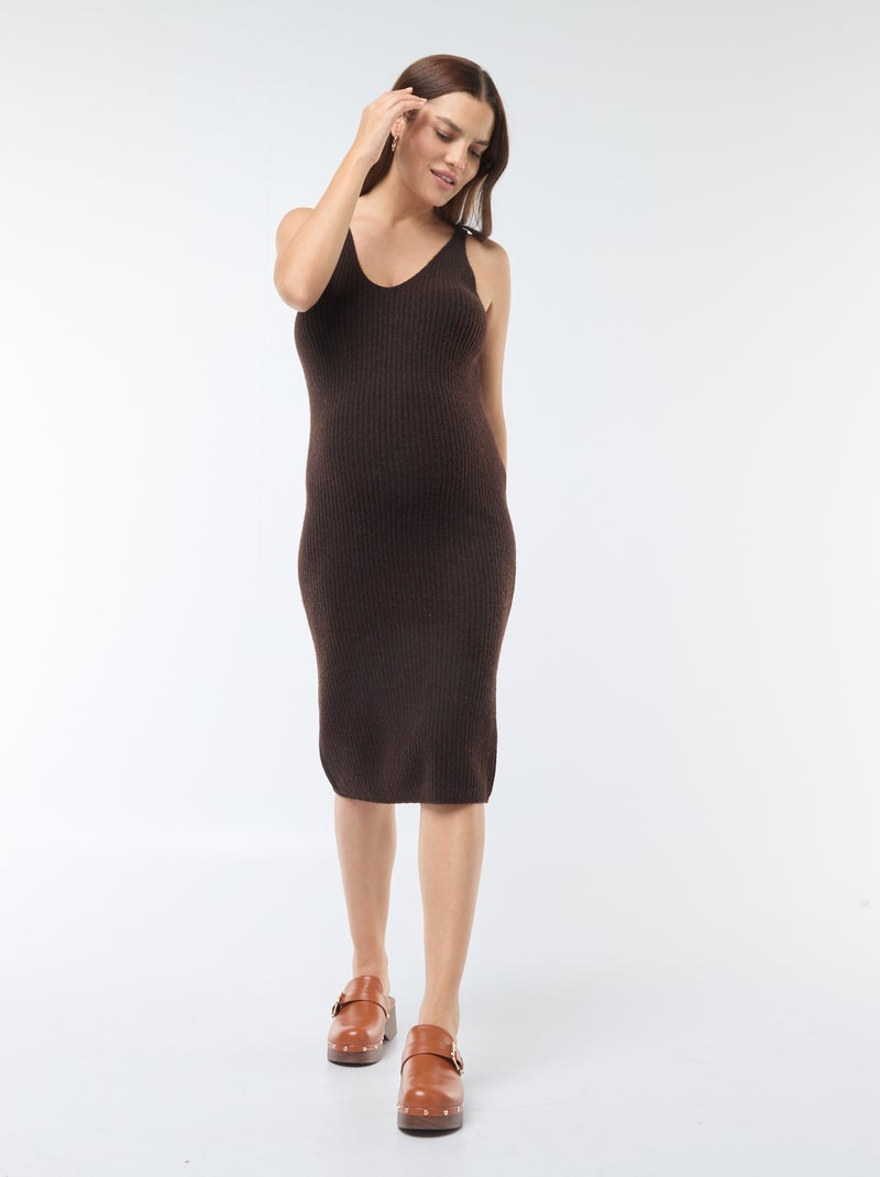 Robe pull de maternité 2-en-1 Marron - Kiabi