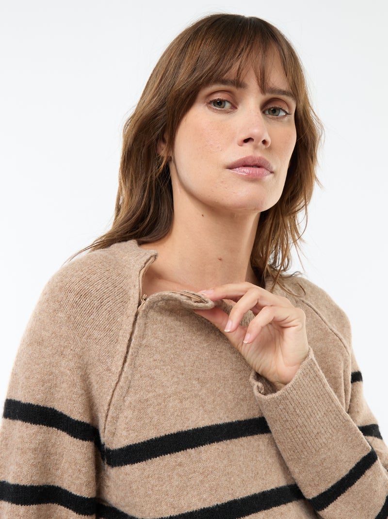 Robe pull de maternité Beige - Kiabi