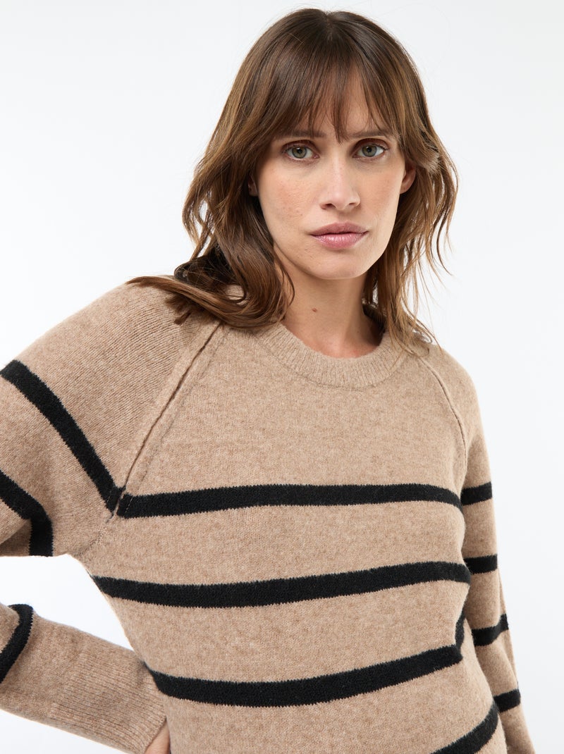 Robe pull de maternité Beige - Kiabi