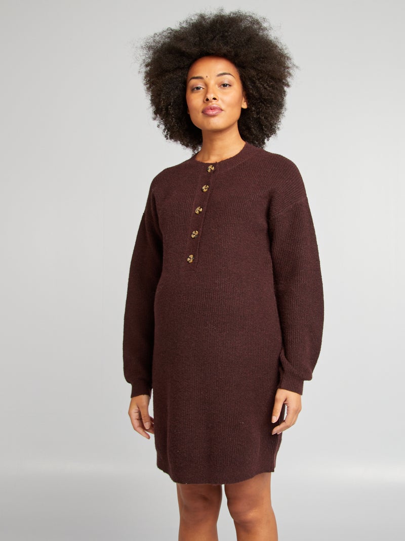 Robe pull de maternité Marron - Kiabi