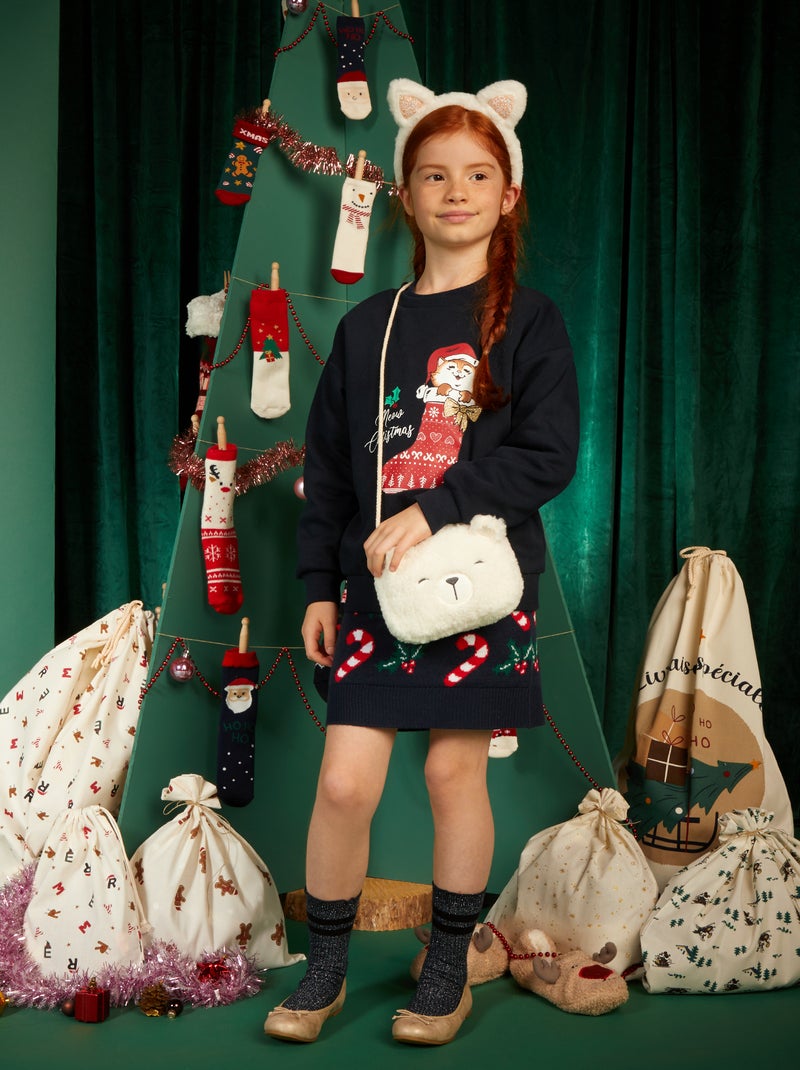 Robe pull de Noël Bleu - Kiabi